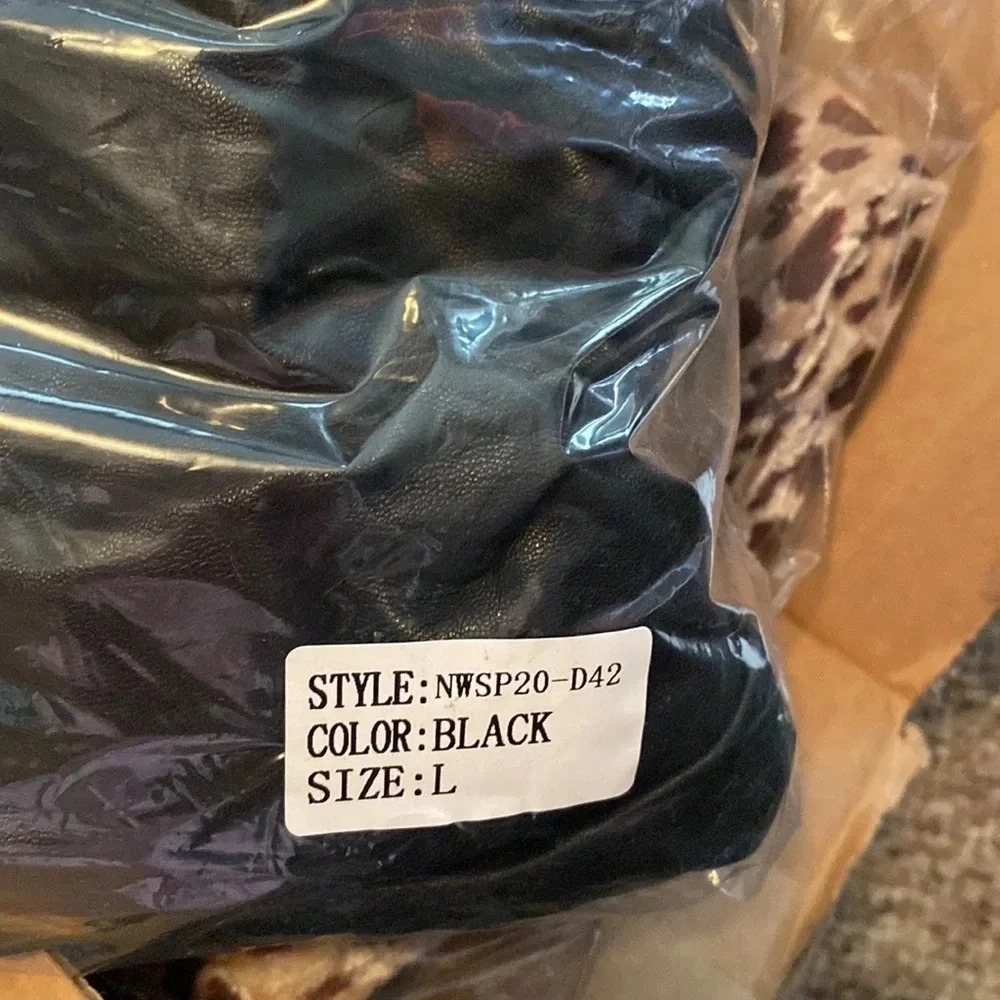 NWT Naked Wardrobe Puffy Sleeve Draped Mini Dress Black L - Picture 12 of 12